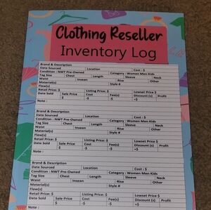 Colorful Clothing Reseller Inventory Log